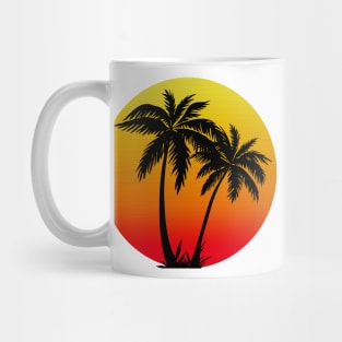 Palm tree sunset Mug